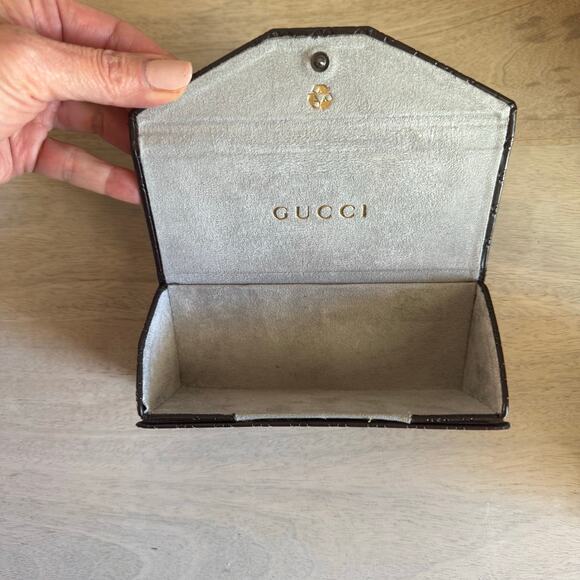 Gucci Brown GG Monogram Sunglass Eyeglass Hard Case - Picture 2 of 4